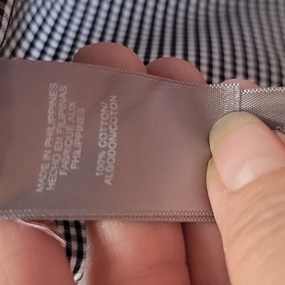 Liz Claiborne Size 2X Black White Gingham Check 3/4 Sleeve Button Front Blouse - Picture 12 of 12